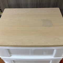 交渉中【無料】５段衣装ケース 白色 天板木目の画像