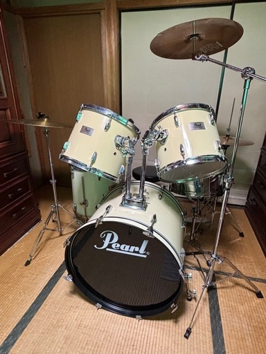 perlパール　ドラムセット白