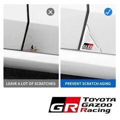 2点セット GR SPORT トヨタ TOYOTA GAZOO Racing ドアコーナープロテクター コーナーガード シリコン ステッカー クリアー 透明 TRDの画像