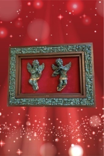 【レア】エンジェル壁画　マラカイト　パワーストーン　アンティーク調