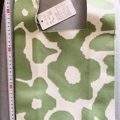 新品☆  ニットバッグ フラワー　グリーン　スモーキーグリーンの画像