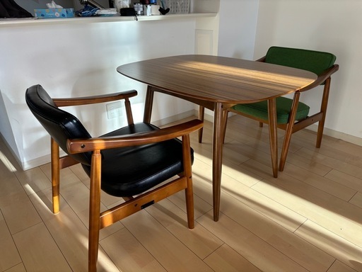 カリモク60 ダイニングテーブル　チェア2脚セット