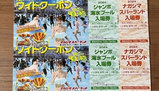 ナガシマスパーランド　ワイドクーポンチケット　2冊セット