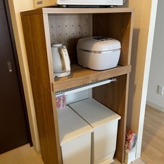 ごみ箱がはいるキッチンラック