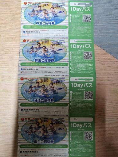 （交渉中！）東京サマーランド株主優待券4枚綴り