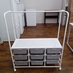 ★ジモティ割あり★  ハンガーラック ホワイト×グレー H115...