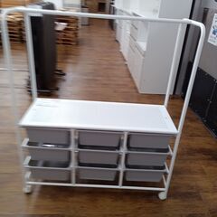 ★ジモティ割あり★  ハンガーラック ホワイト×グレー H115×D38×W94 クリーニング済み MT2094の画像