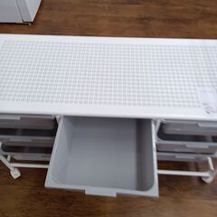 ★ジモティ割あり★  ハンガーラック ホワイト×グレー H115×D38×W94 クリーニング済み MT2094の画像