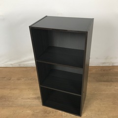 114 カラーボックス 3段 黒 (941653)