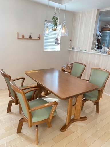 浜本工芸ダイニングテーブルとチェアー5点セット