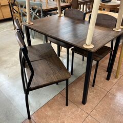 ?おすすめ品?5点ダイニングセット?ヴィンテージ調 スチール?1082