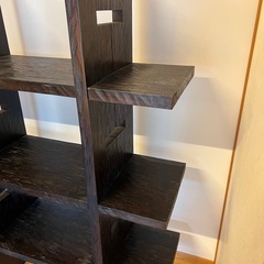 【GO-173】格子棚 オープンラック チーク材 木製 昭和レトロ アンティーク ヴィンテージ 組立式の画像