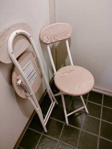 美品♪木製折畳みチェア2脚セット