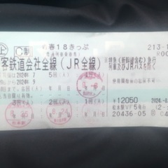 青春18きっぷ　青春18切符　1回分