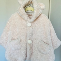 プティマイン　ボアポンチョ　うさぎ　ピンク　うさみみ　冬　アウタ...