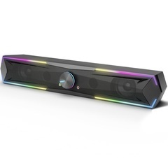 【最新Bluetooth5.4 & USBダイレクト】PCスピーカー サウンドバー 10W RGB ゲーミングスピーカー 六つのスピーカーユニット 二重対称インバーターチューブ ステレオ 大音量&豊かな低音 ラップトップ、タブレット、スマートフォンに対応、USB給電式のパソコンスピーカーの画像