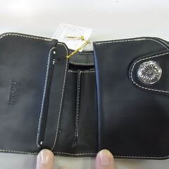 セール中につき、通常特価4,928円より半額の2,464円!　【⑬】farian　ファリアン　二つ折り財布　和柄　龍　黒　ブラック　ウォレット　の画像