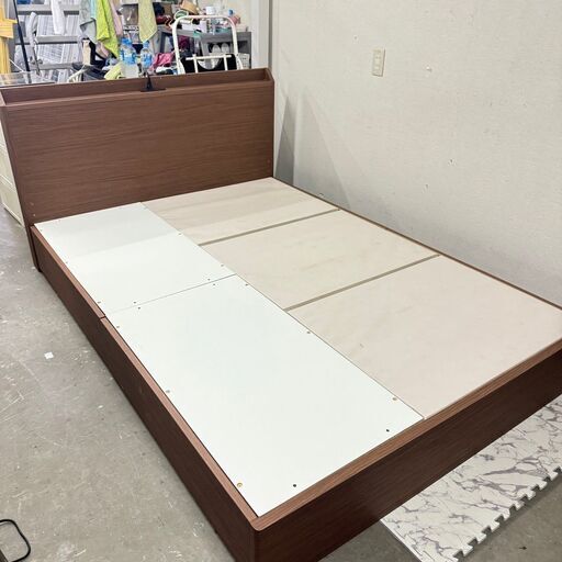 19539 NITORI 引き出し付 ダブルベッドフレーム 木製 ◇大阪市内・東