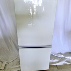 SHARP 2ドア 冷凍冷蔵庫 137L SJ-14E5-KW ホワイト つけかえどっちもドア 耐熱トップテーブル 2018年製の画像