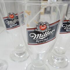 【恵庭】☆中古品☆レトロ miller special ビールグラス 6点セット 現状品 PayPay支払いOK！の画像