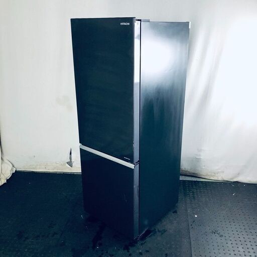 ID:rg219407 【自社配送エリア内限定】日立 HITACHI 冷蔵庫 一人暮らし 中古 2020年製 2ドア 275L ブラック ファン式 右開き R-BF28JA(K)  【リユース品：状態C】【送料無料】【設置費用無料】