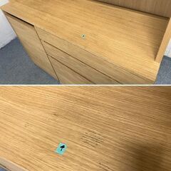 無印良品/MUJI 木製カップボード 120cm 天然木 オーク材 キッチンボード MUJI 食器棚 収納家具 中古家具 店頭引取歓迎 R8677の画像