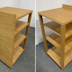 無印良品/MUJI 木製カップボード 120cm 天然木 オーク材 キッチンボード MUJI 食器棚 収納家具 中古家具 店頭引取歓迎 R8677の画像