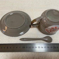 【半額キャンペーン】(V)　陶器　ペアコーヒーカップの画像