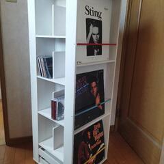 ★今週木曜まで！回転式CD DVDラック 雑誌 レコード 雑誌等ディスプレイ 小物入れ引き出しの画像