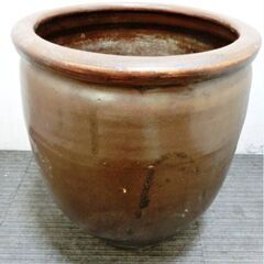 ②壺　陶器　水がめ　置物　茶道具　茶壺　骨董品　時代物　メダカ鉢...