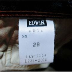 EDWIN 4519 XV　サイズ28　ヴィンテージ　ラベル牛革デニムハーフパンツ　シンチバック メンズ　ジーパン　人気アイテム　エドウィンの画像