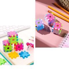 手動鉛筆削り/ブロック風キューブ型（新品）の画像