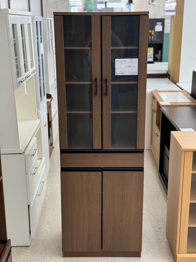★ジモティ割あり★  食器棚 ブラウン H178.2×D40×W60 クリーニング済み TJ8396