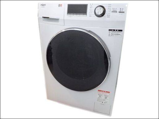 美品 AQUA/アクア◆ドラム式洗濯機/AQW-F8N◆8kg 左開き インバーター搭載 カビ取り機能 ホワイト 2023年製／2770