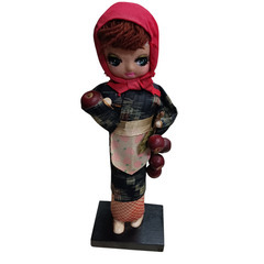 (中古)昭和レトロ ポーズ人形 りんご娘