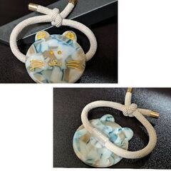 大きめマーブルネコのヘアゴム（新品）の画像