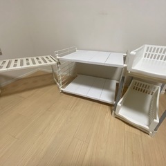 【直接引き取り希望】シンク・洗面所下伸縮ラック3点セット　収納ラ...