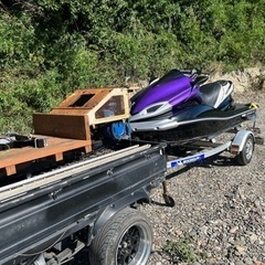 イセキクローラー運搬車改造ボートジェットスキーランチング移動に動力付ドーリーの画像