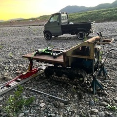 イセキクローラー運搬車改造ボートジェットスキーランチング移動に動力付ドーリーの画像