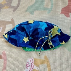 ハンドメイド　キッズハット　リバーシブルの画像