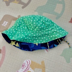 ハンドメイド　キッズハット　リバーシブルの画像