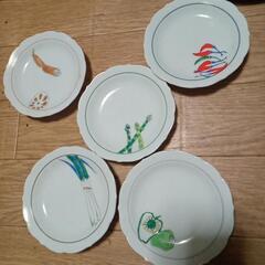 深川製磁　　野菜絵変わり　小皿　　11cmx5枚