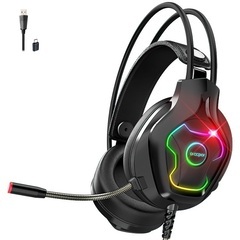 ゲーミングヘッドセット 有線 usb ヘッドセット マイク付き ...