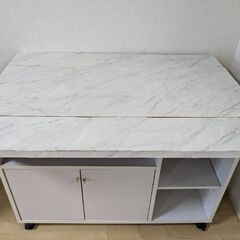 折りたたみ式キッチンワゴン　バタフライ天板