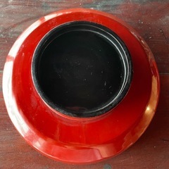 木曽漆器 菓子鉢 赤の画像