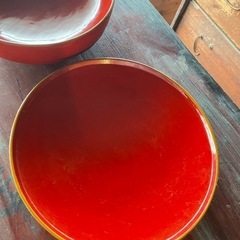 木曽漆器 菓子鉢 赤の画像
