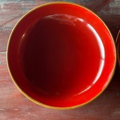 木曽漆器 菓子鉢 赤の画像