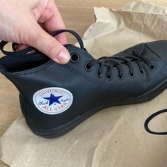 【美品】converse レインシューズ　ハイカット　黒の画像