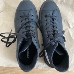 【美品】converse レインシューズ　ハイカット　黒