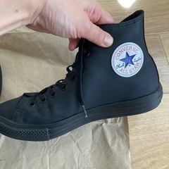 【美品】converse レインシューズ　ハイカット　黒の画像